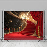 Aperturee - Aperturee Red Carpet Stairs Shiny Stage Photo Booth Backdrop